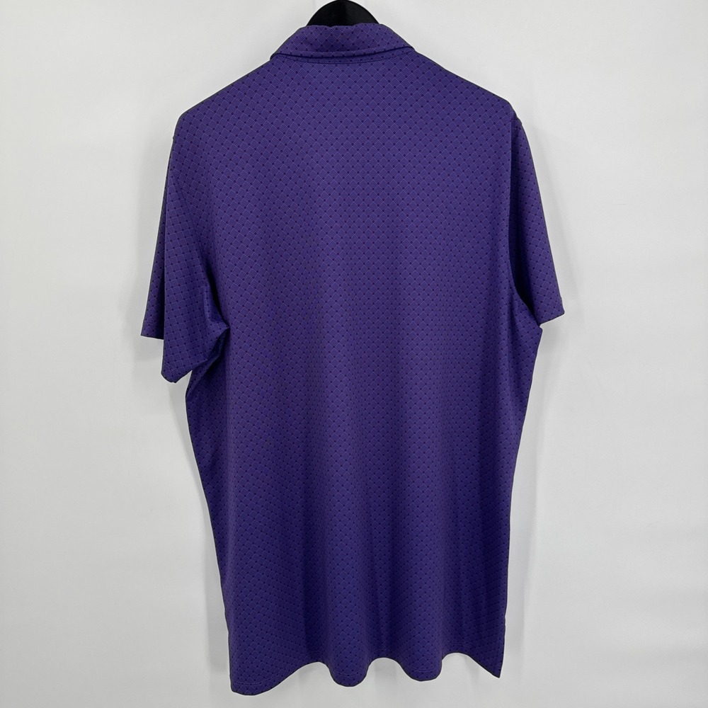 Grayson Golf Polo Mens Size XL BLue Purple Geometric Diamonds Activewear - Picture 2 of 11